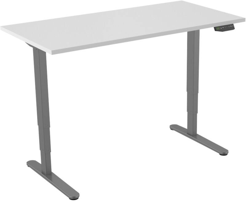 euroseats Sitz-Stehschreibtisch 2-Motoren Weiß 1.600 x 800 x 620 - 1.250 mm