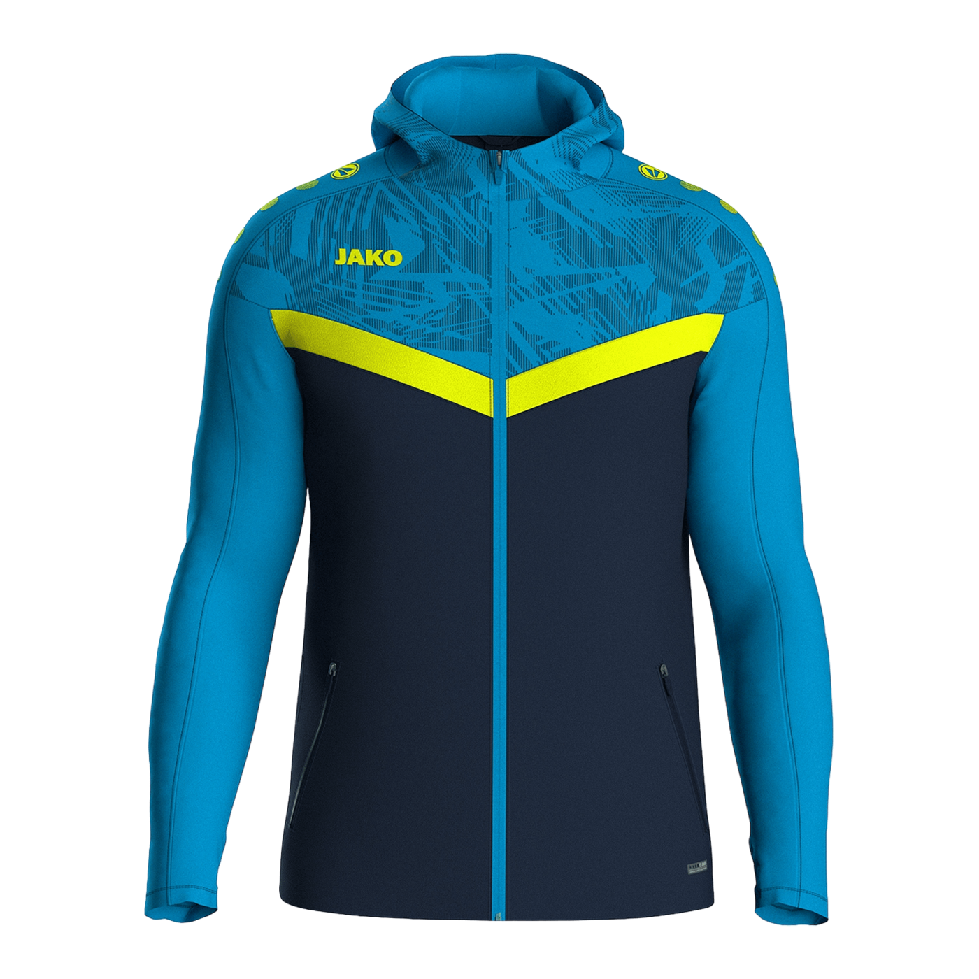 JAKO Icon Kapuzenjacke Blau Gelb F914