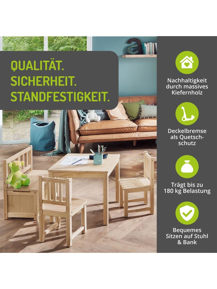BOMI 4-tlg. Kindersitzgruppe Anna in Naturbelassen günstig kaufen onesize