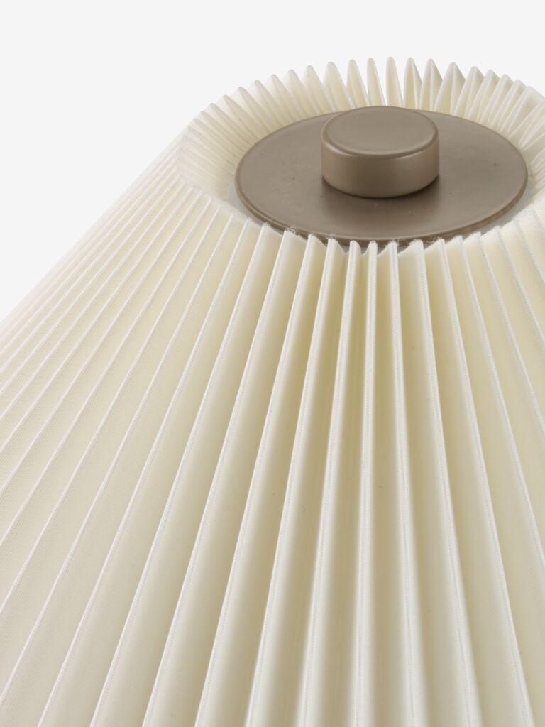 Lampe à piles ESMUND Ø17xH20cm marron et blanc avec minuterie