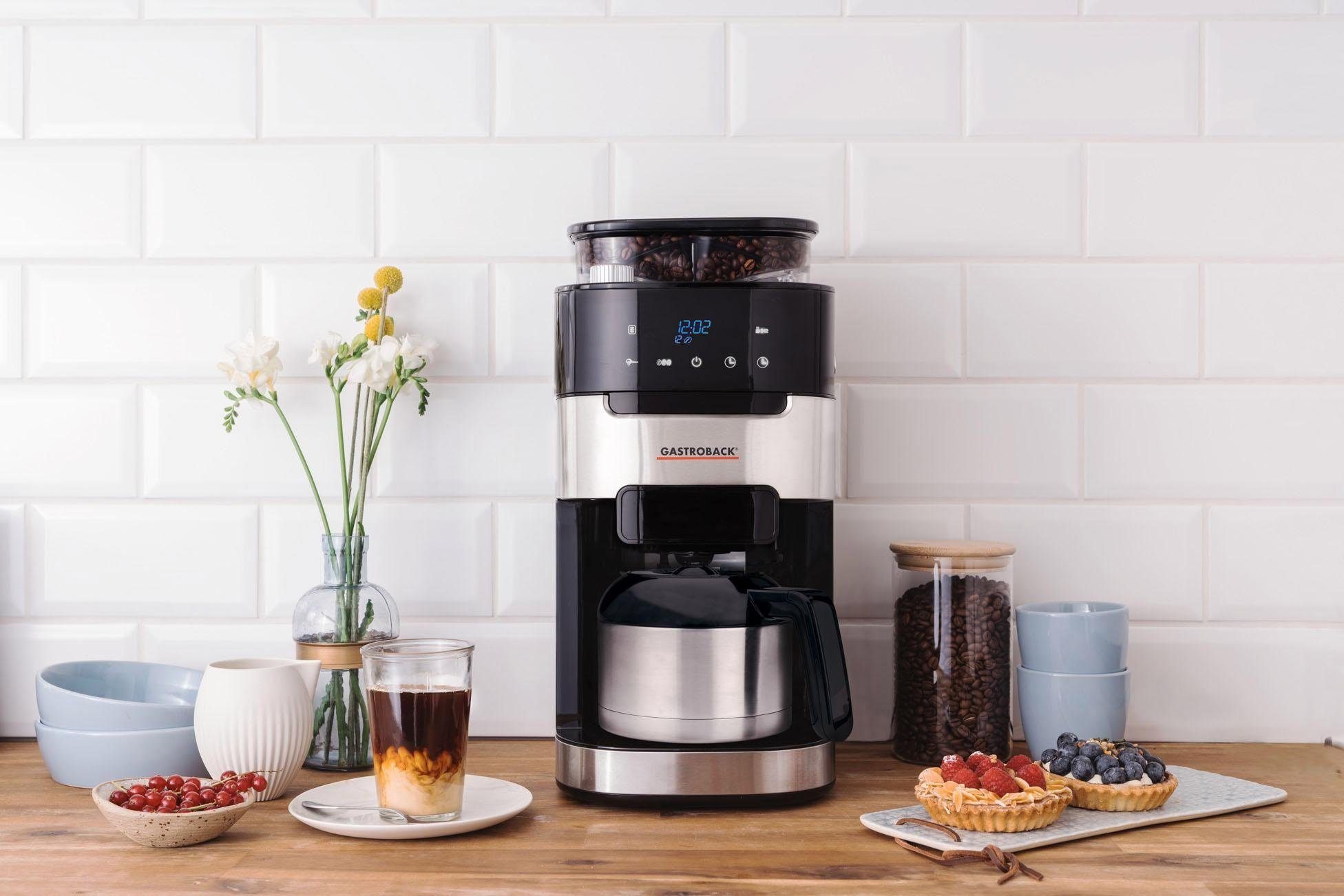 Gastroback Kaffeemaschine mit Mahlwerk 42711 S Grind & Brew Pro Thermo, 1l Kaffeekanne, Permanentfilter 1x4