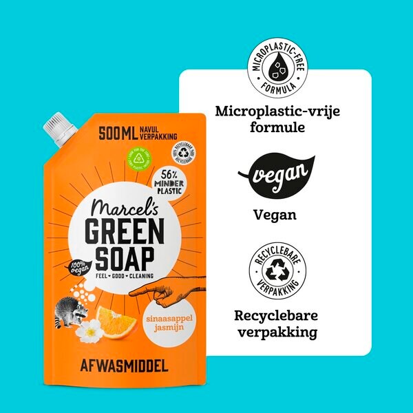 Refil de detergente Marcel's Green Soap Laranja e Jasmim 6 x 500ml
