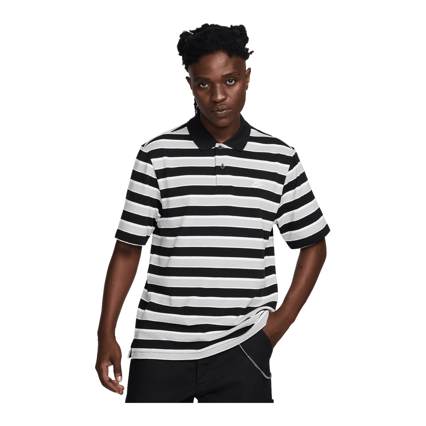 Nike Club Stripe Polo Schwarz F010