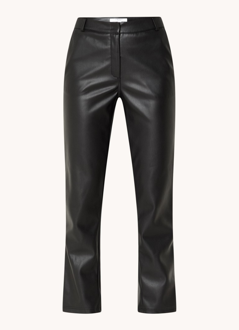 Pantaloni din piele ecologică LKBennett Hardy cu talie înaltă și croială dreaptă
