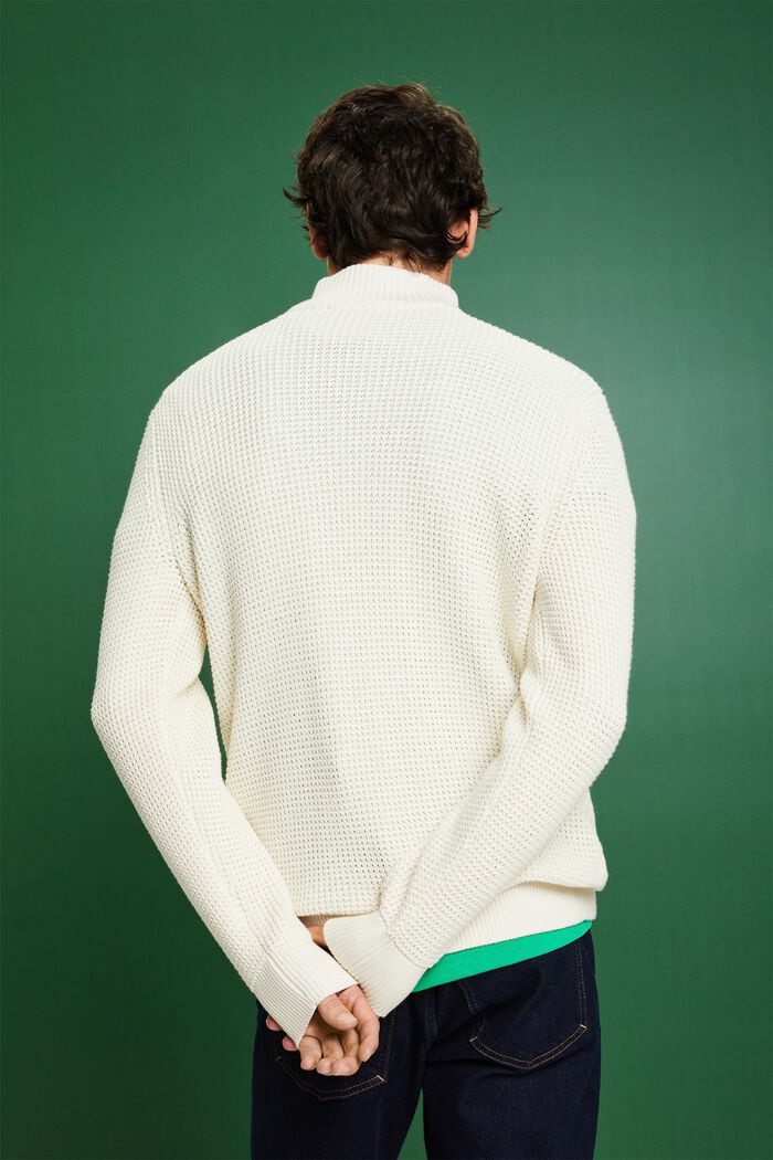 Zopfstrickpullover mit halbem Zipper