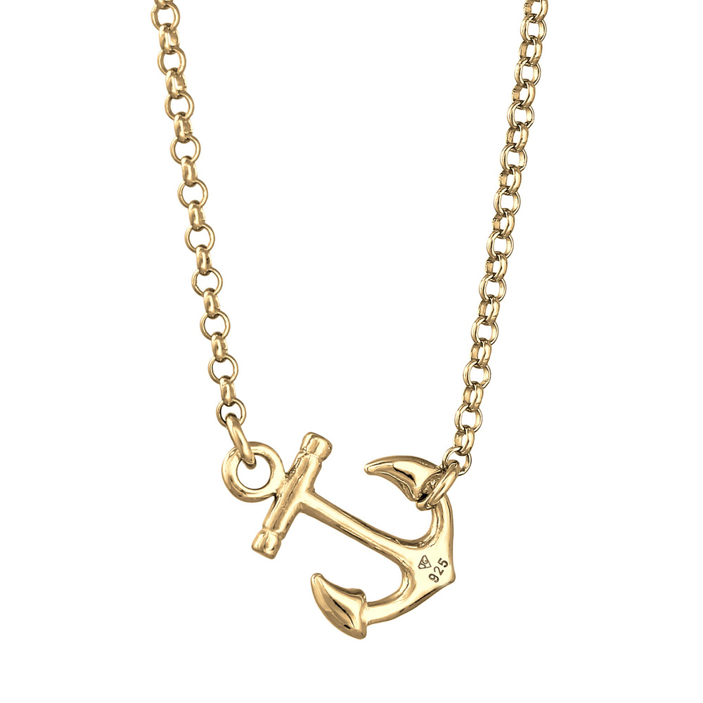Elli Elli Collier Femme Pendentif d'Ancre Élégant en Argent Sterling 925 Bijoux