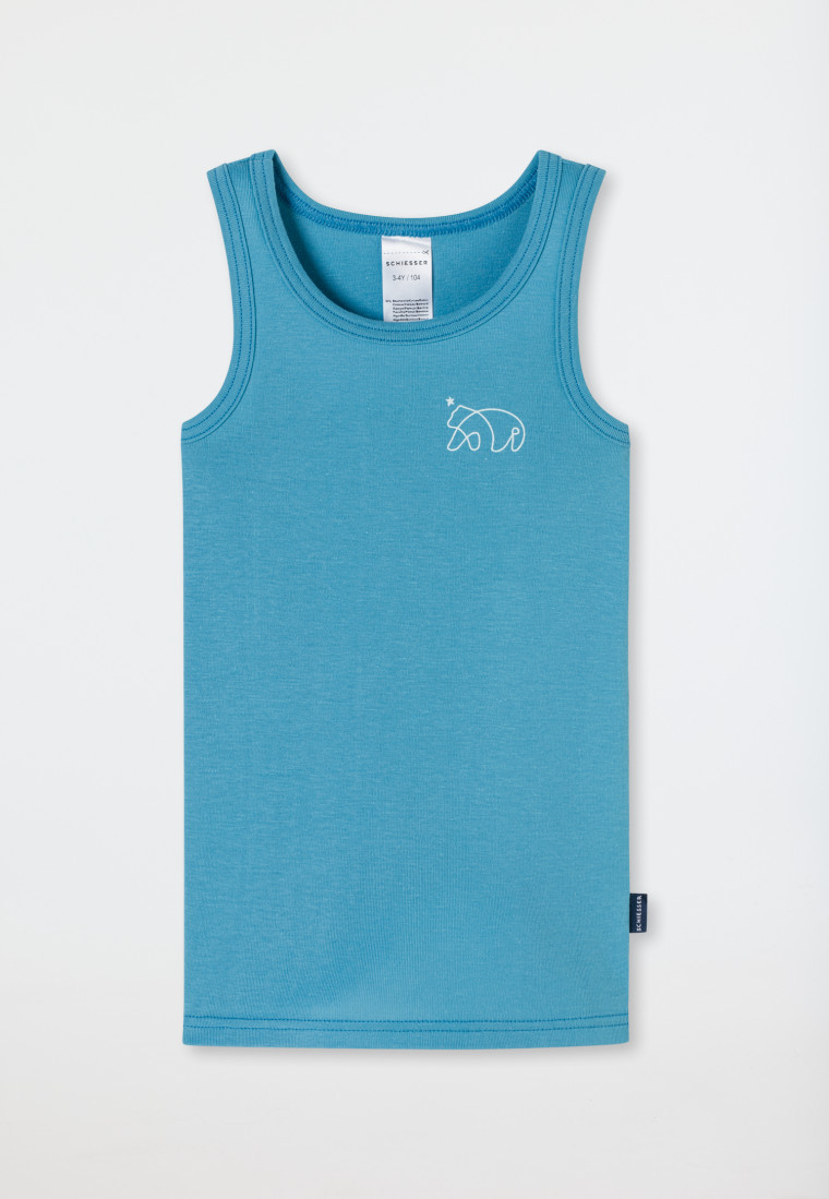 Unterhemd Feinripp Modal Organic Cotton Bär hellblau - Fine Rib Modal