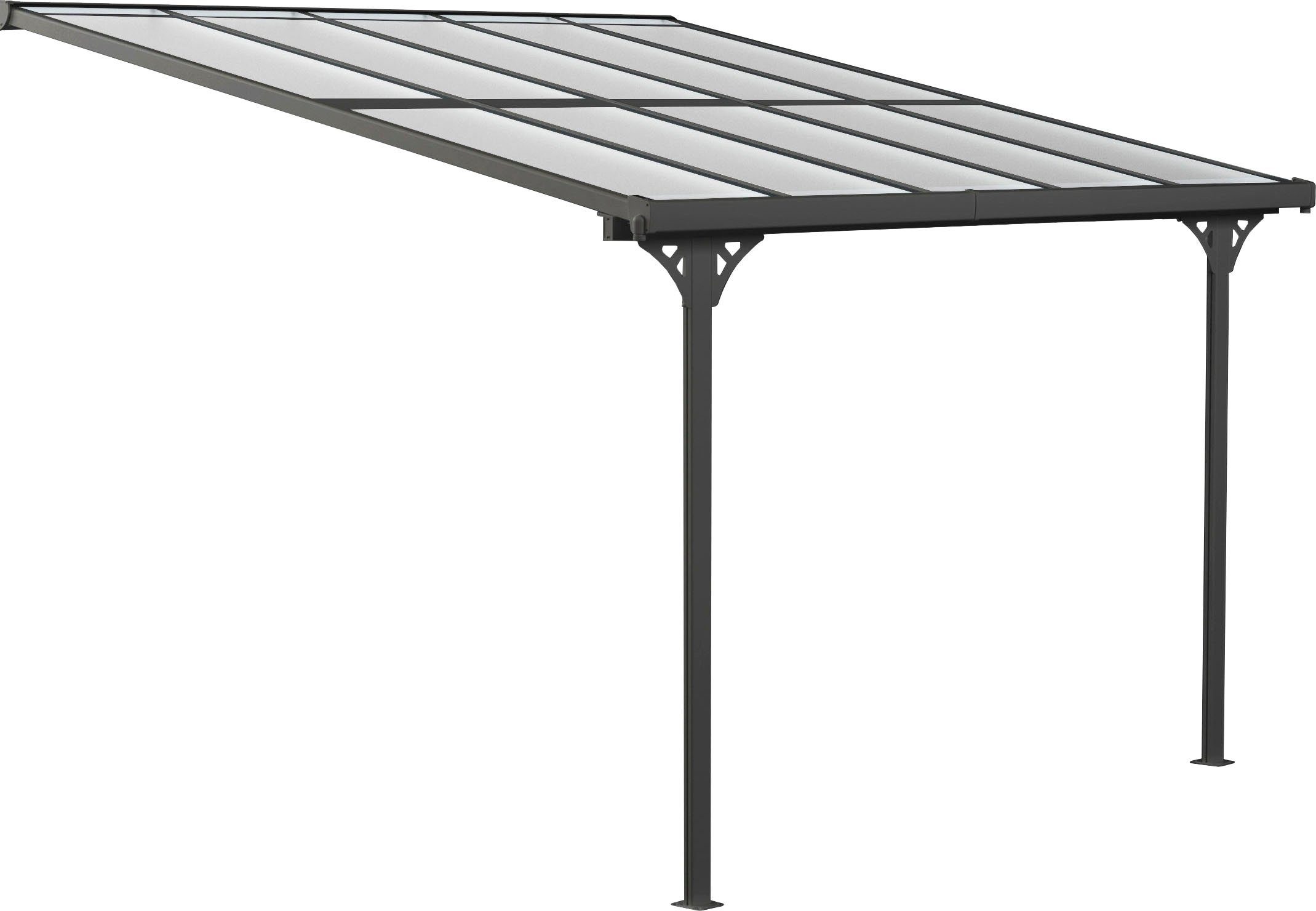 WESTMANN Terrassendach Bruce, BxT: 313x300 cm, Bedachung Doppelstegplatten, Rahmen aus pulverbeschichtetem Aluminium, schwarz