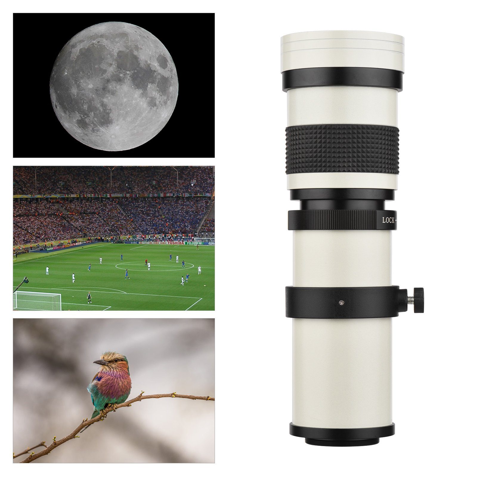 Andoer MF Super Tele-Zoomobjektiv F / 8.3-16 420-800 mm T-Halterung Zoomobjektiv