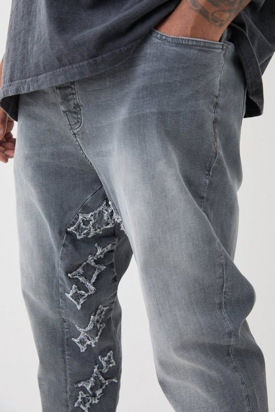 Plus Skinny Stretch Jeans mit Applikation