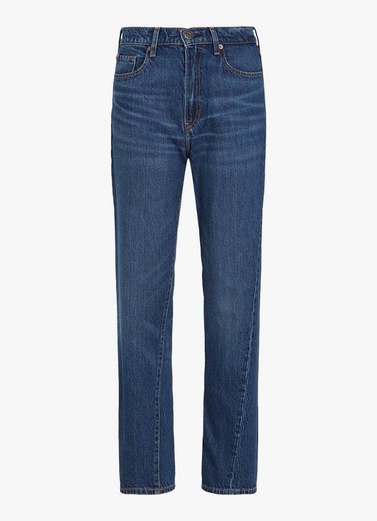 Calça jeans Tommy Hilfiger de cintura alta e corte reto com bolsos laterais.