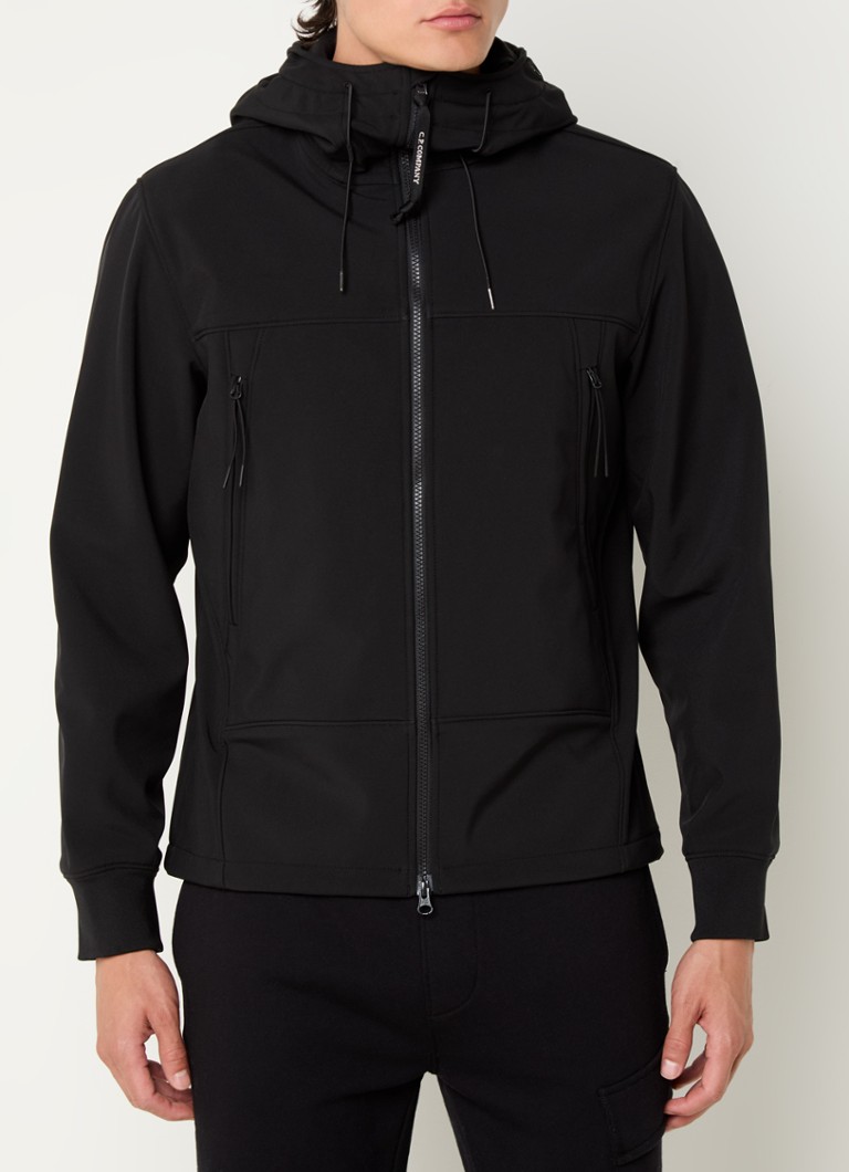 Kurtka typu softshell CP Company Shell-R z kieszeniami zapinanymi na zamek.
