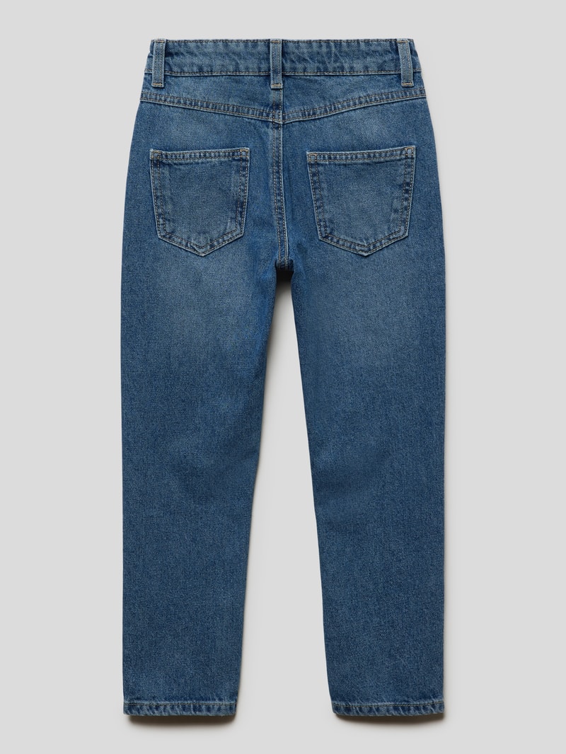 Mom Fit Jeans im Destroyed-Look in blau
