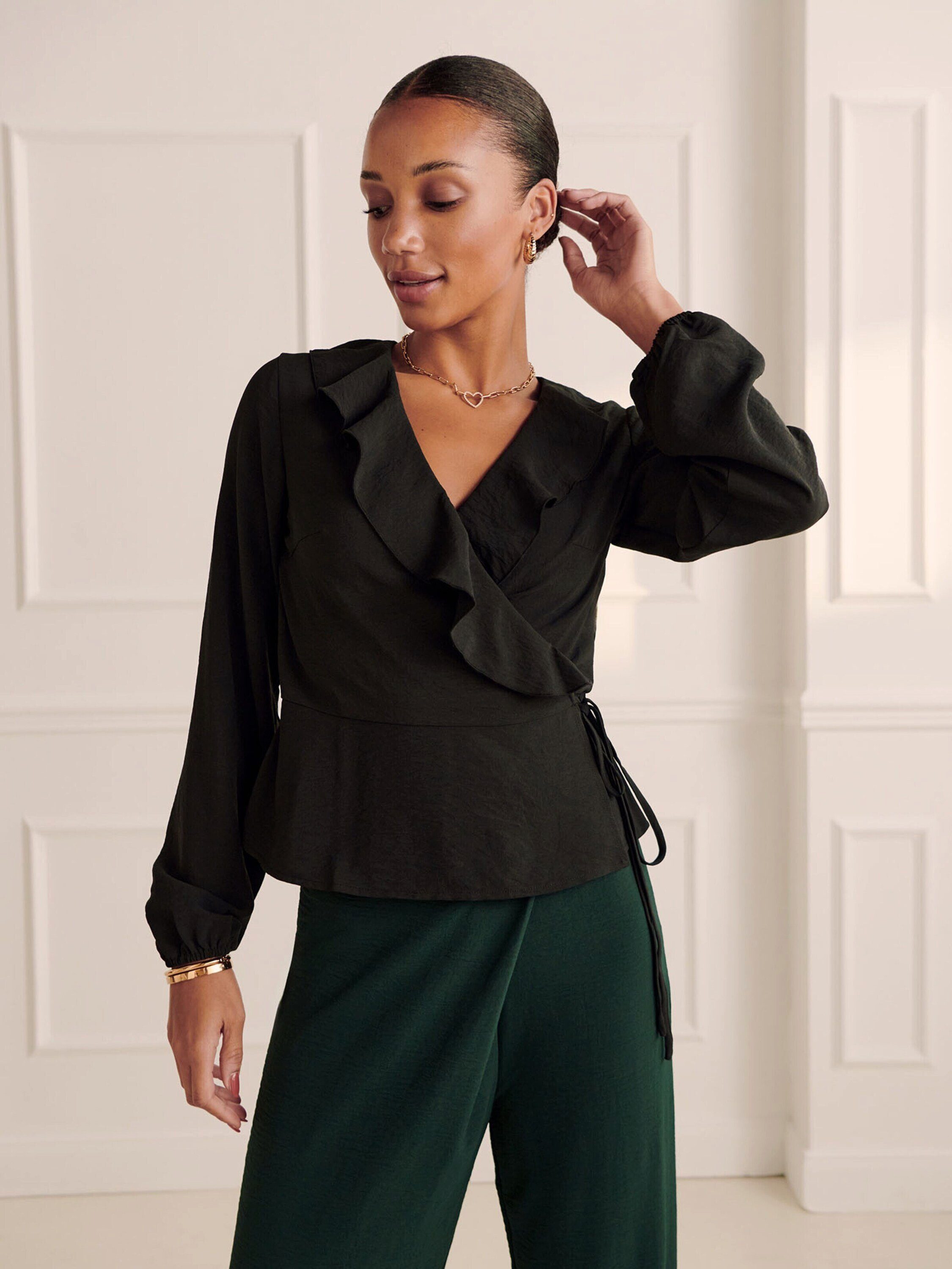 Guido Maria Kretschmer Women Funktionsbluse (1-tlg) Rüschen, Wickel-Design