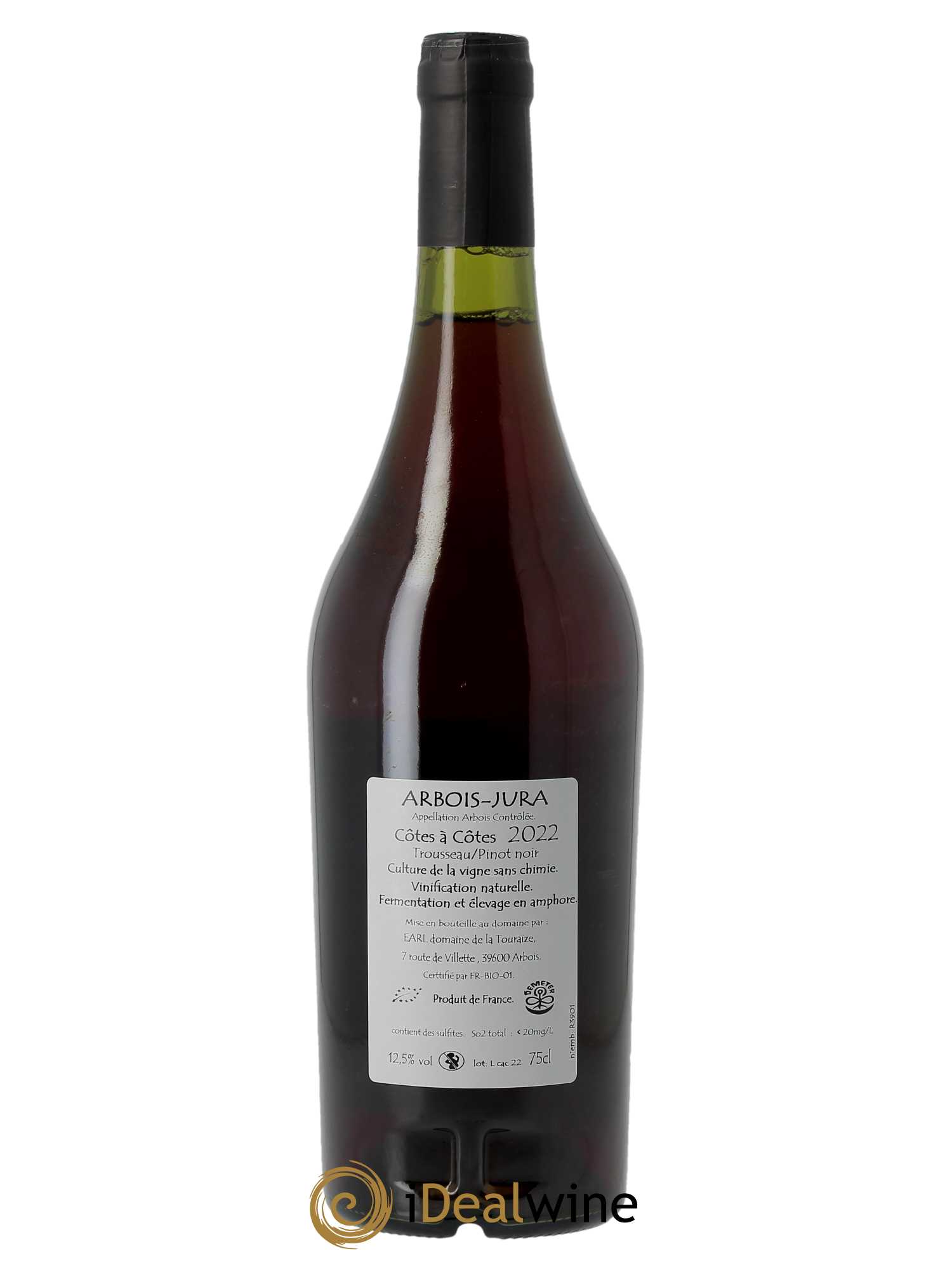 Arbois Côtes à Côtes Domaine de la Touraize  2022 - Lot de 1 Bouteille