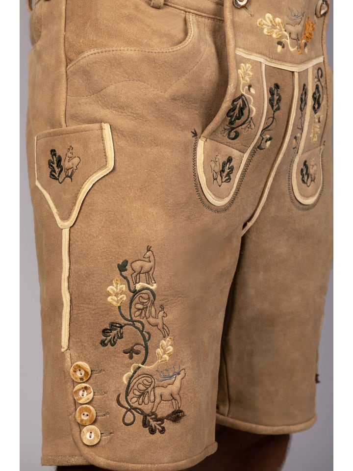 Edelnice Kurze Hirschlederhose Moritz in braun günstig kaufen