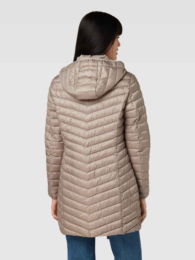 Steppjacke mit Kapuze in taupe