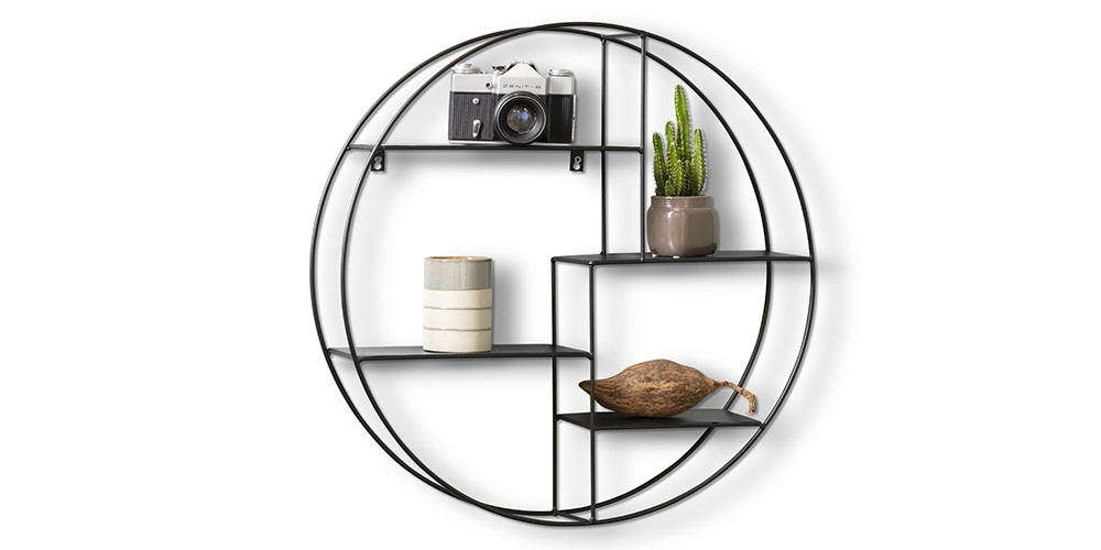 Lifa Living Wandregal Ronda, Metall, Ø 55 cm x 11 cm