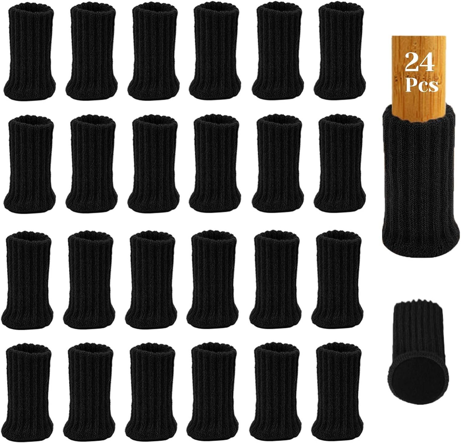 Runxizhou Tischbein 24 Stück Stuhlbeinsocke Möbel Socken mit Fühlte Pads Elastisch