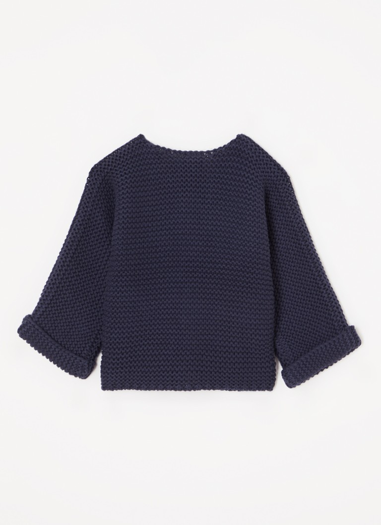 Cardigan Petit Bateau a maglia grossa con scollo rotondo