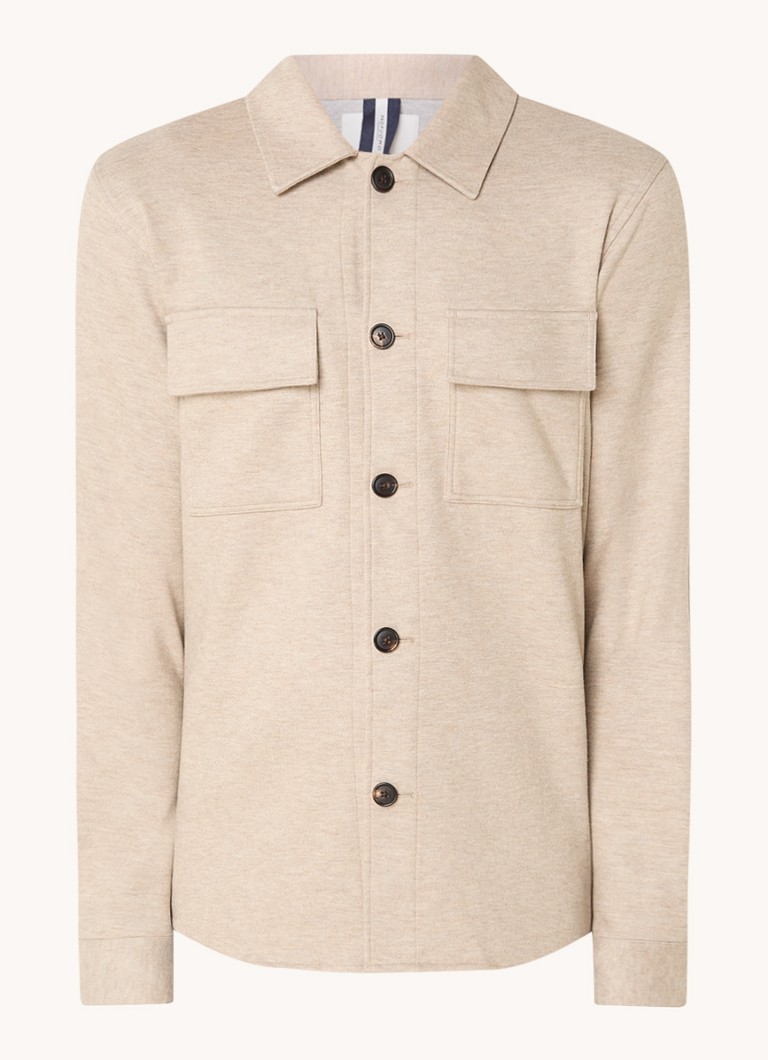 Camicia-giacca Profuomo a vestibilità classica in misto lana con tasche sul petto.