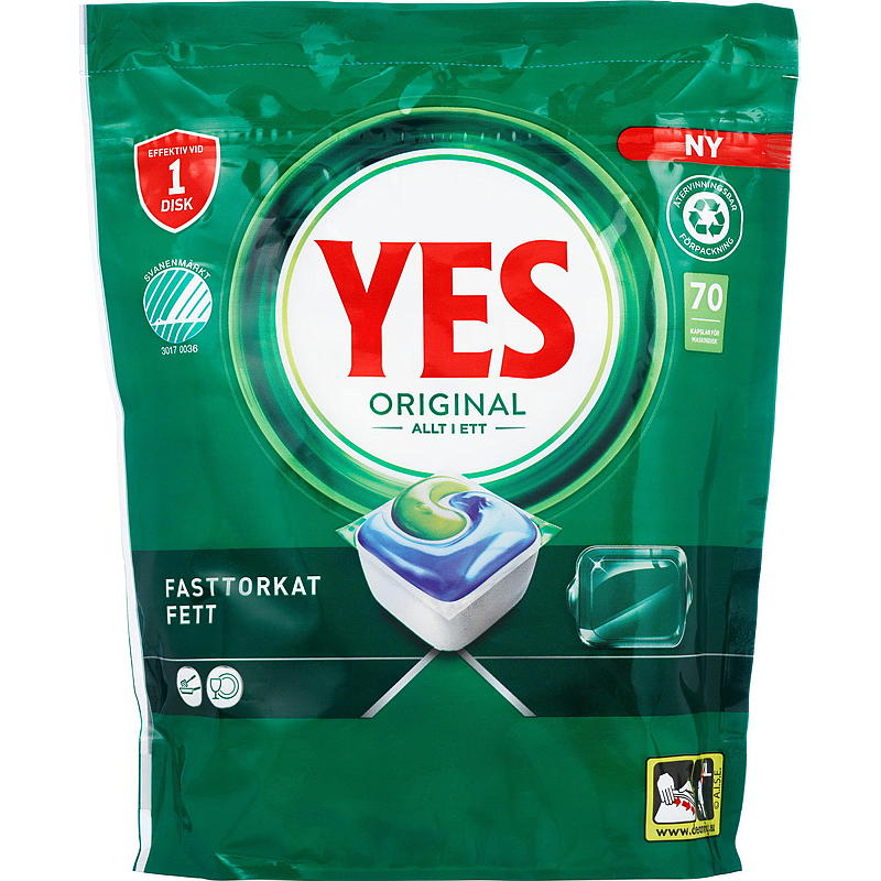 Yes Yes oppvasktablett 70 stk Original