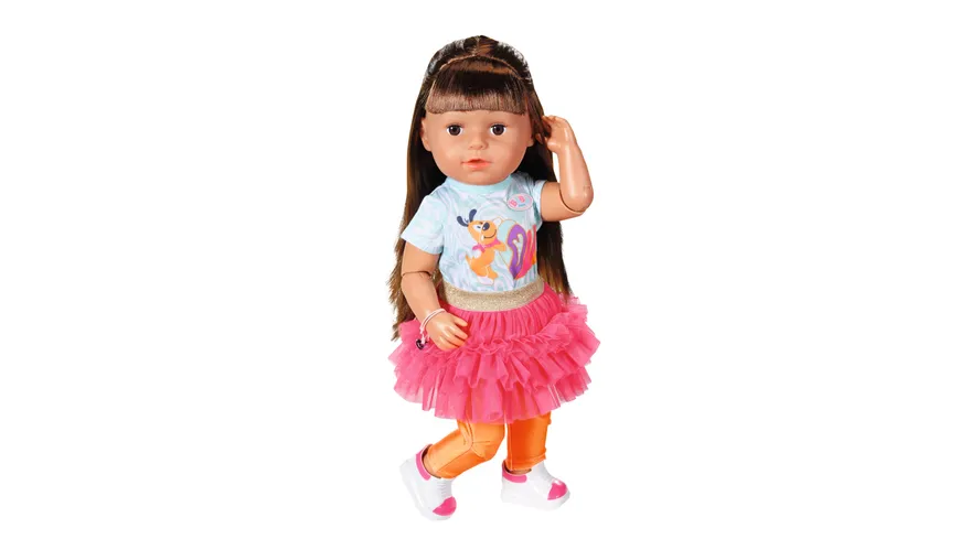 Zapf Creation - BABY born Puppe mit Haaren Sister Play & Style brunette 43cm