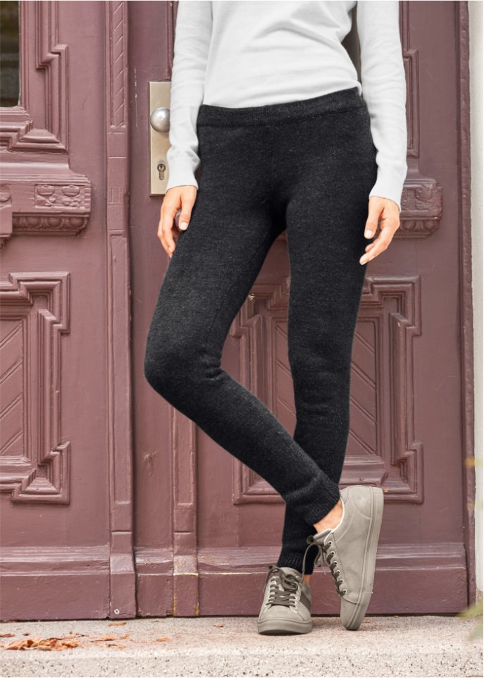 Gerippte Thermo-Leggings mit Rippbund
