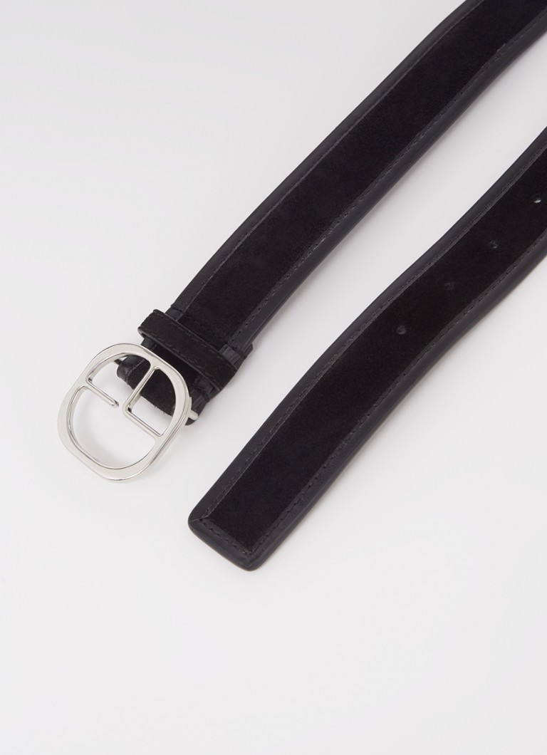 Cintura in pelle scamosciata Claudie Pierlot con dettagli in pelle e logo