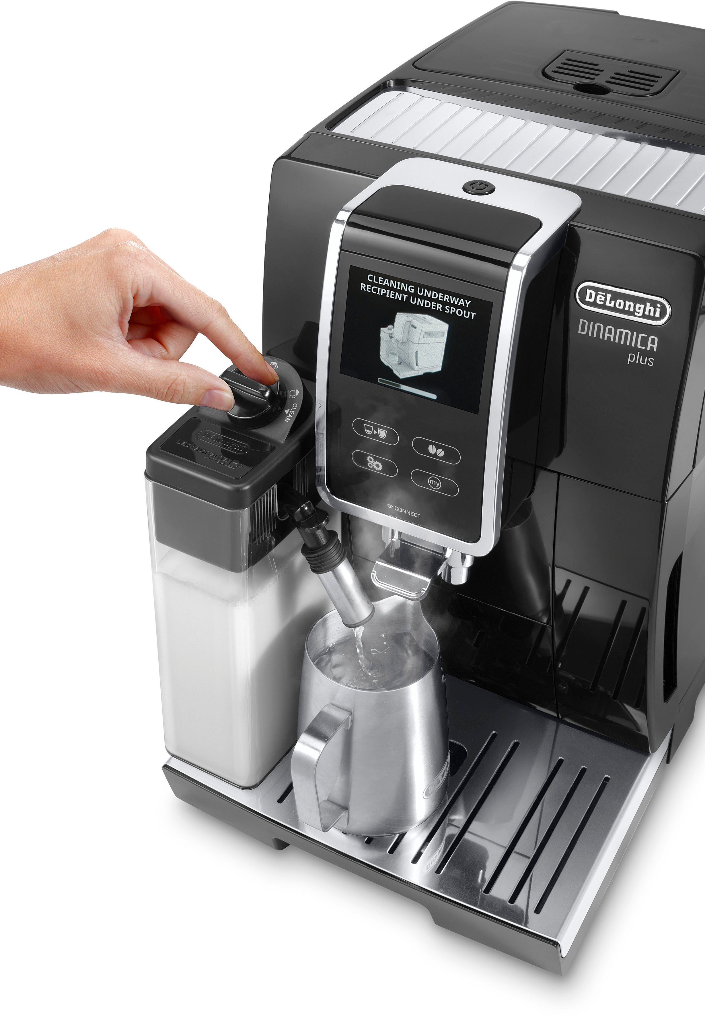 De'Longhi Kaffeevollautomat Dinamica Plus ECAM 370.70.B, mit LatteCrema Milchsystem und Kaffeekannenfunktion