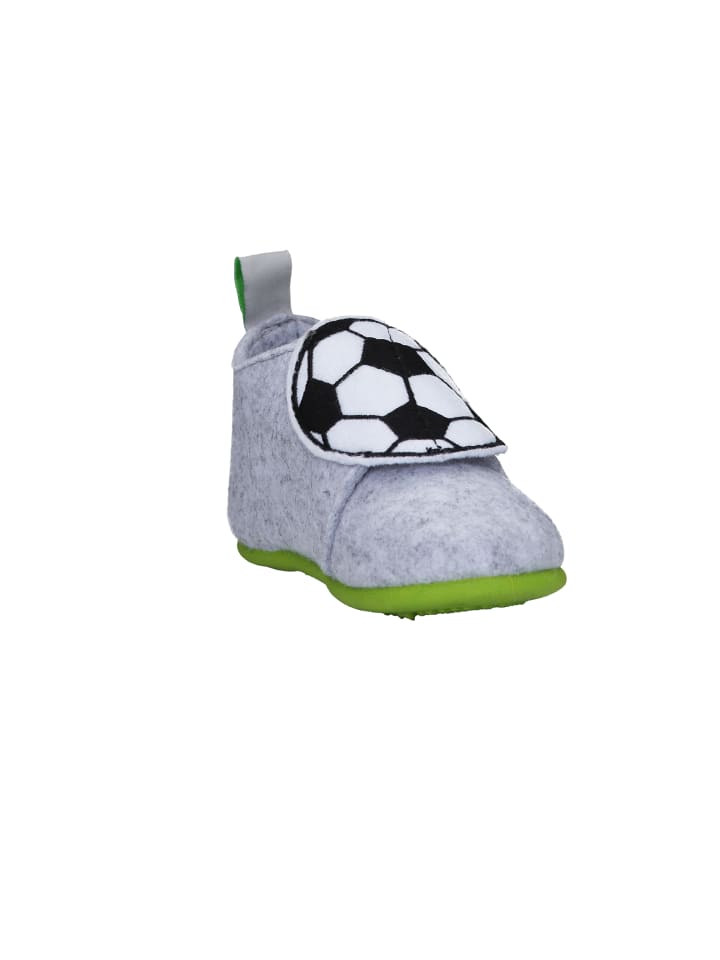 Playshoes Filz-Hausschuh Fußball in Grau günstig kaufen 21