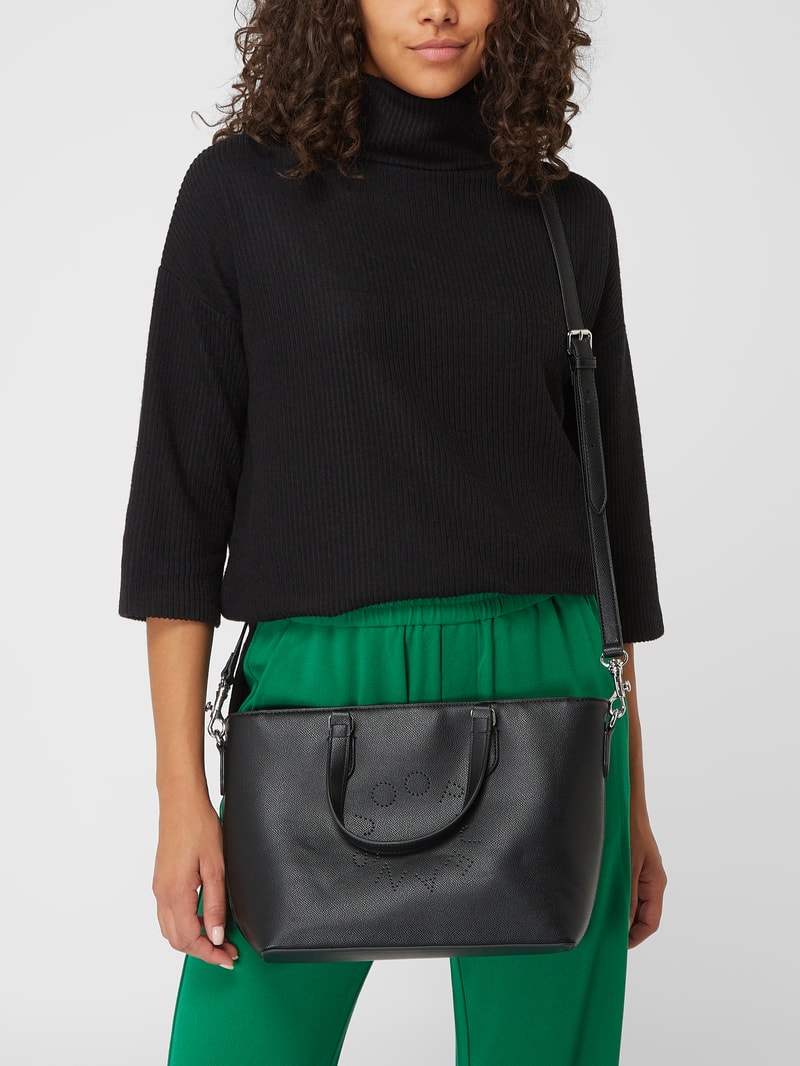 Handtasche mit Logo in schwarz