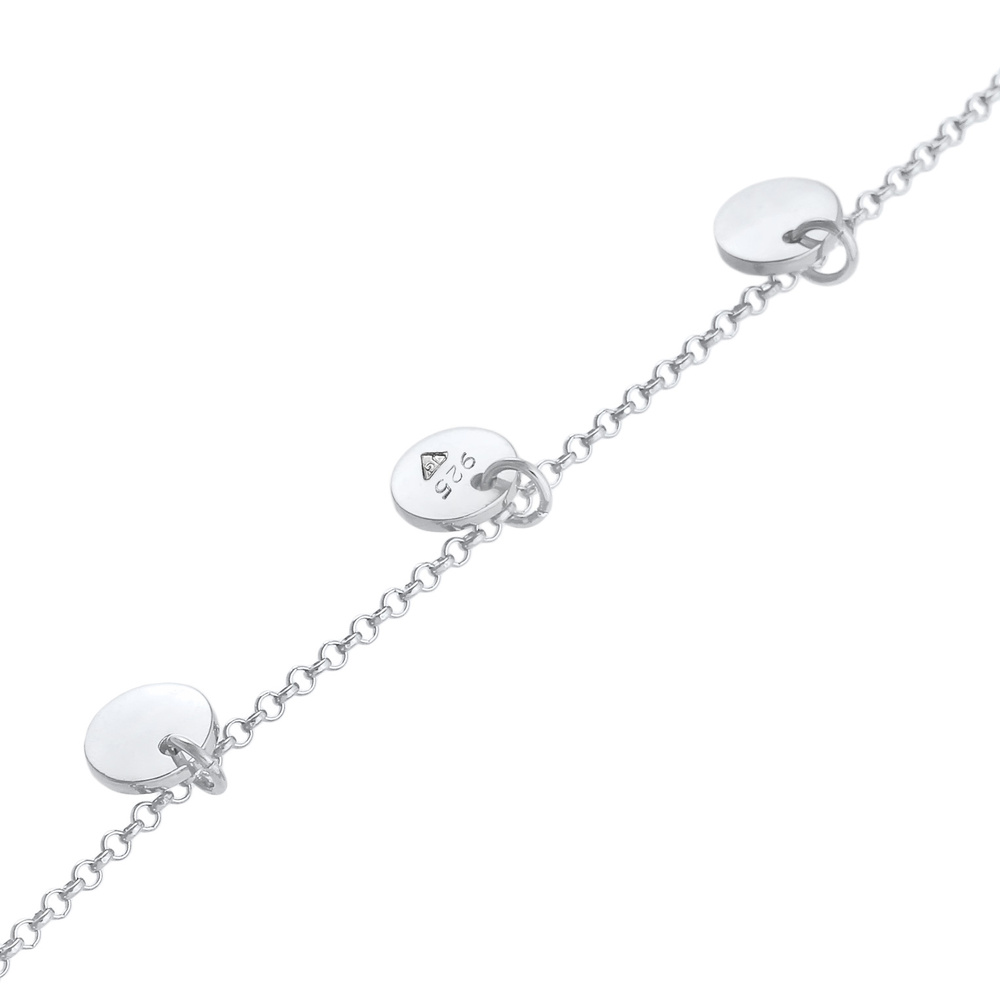 Elli Elli Collier Collier ras de cou pour dames Geo Platelet Round 925 Sterling Silver collier