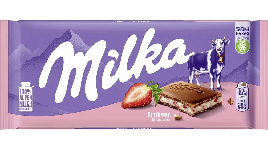 Milka Schokoladentafel Erdbeer 100 g