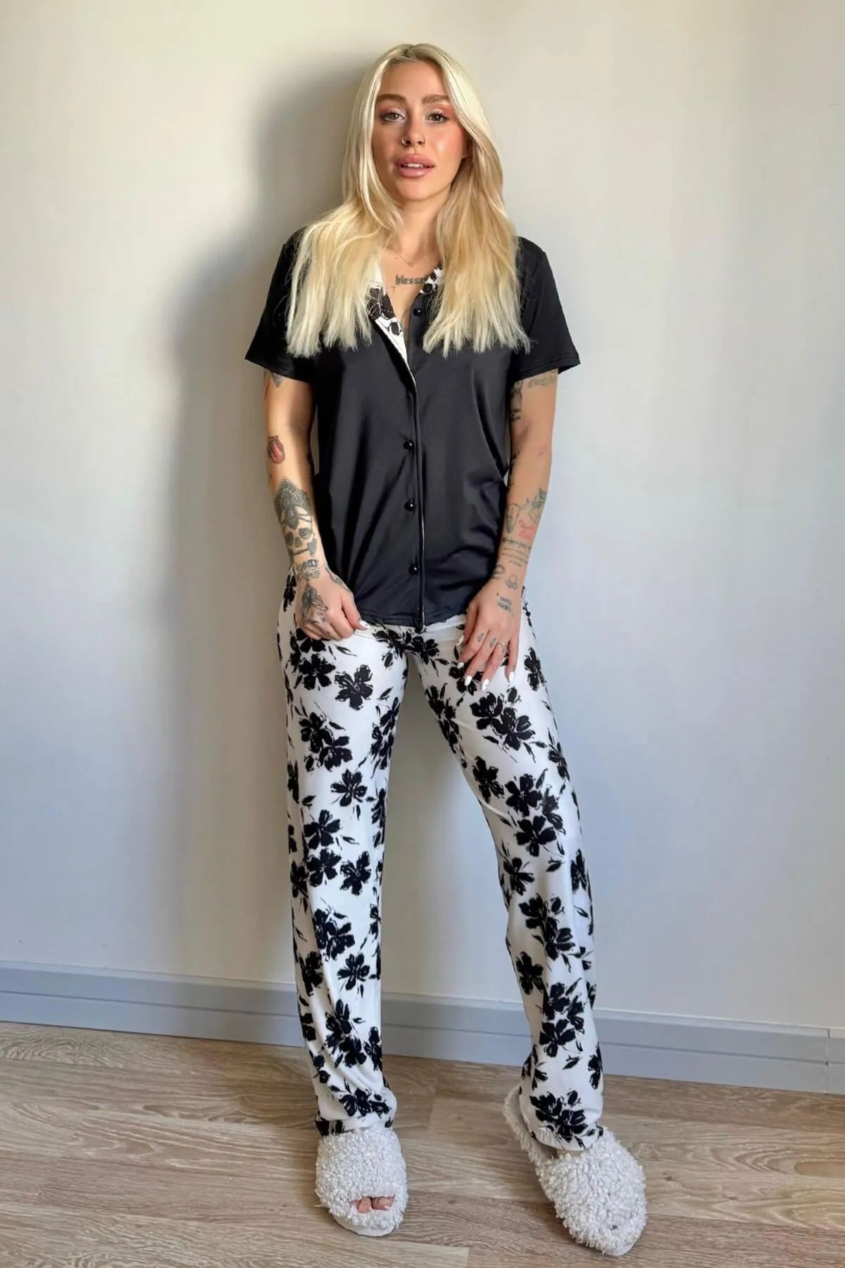 Pijamaevi  Pyjama set - Schwarz - Print