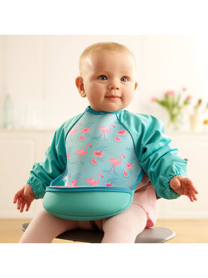Bibetta Lätzchen mit Raglanärmeln Neopren-Lätzchen Flamingos günstig kaufen onesize