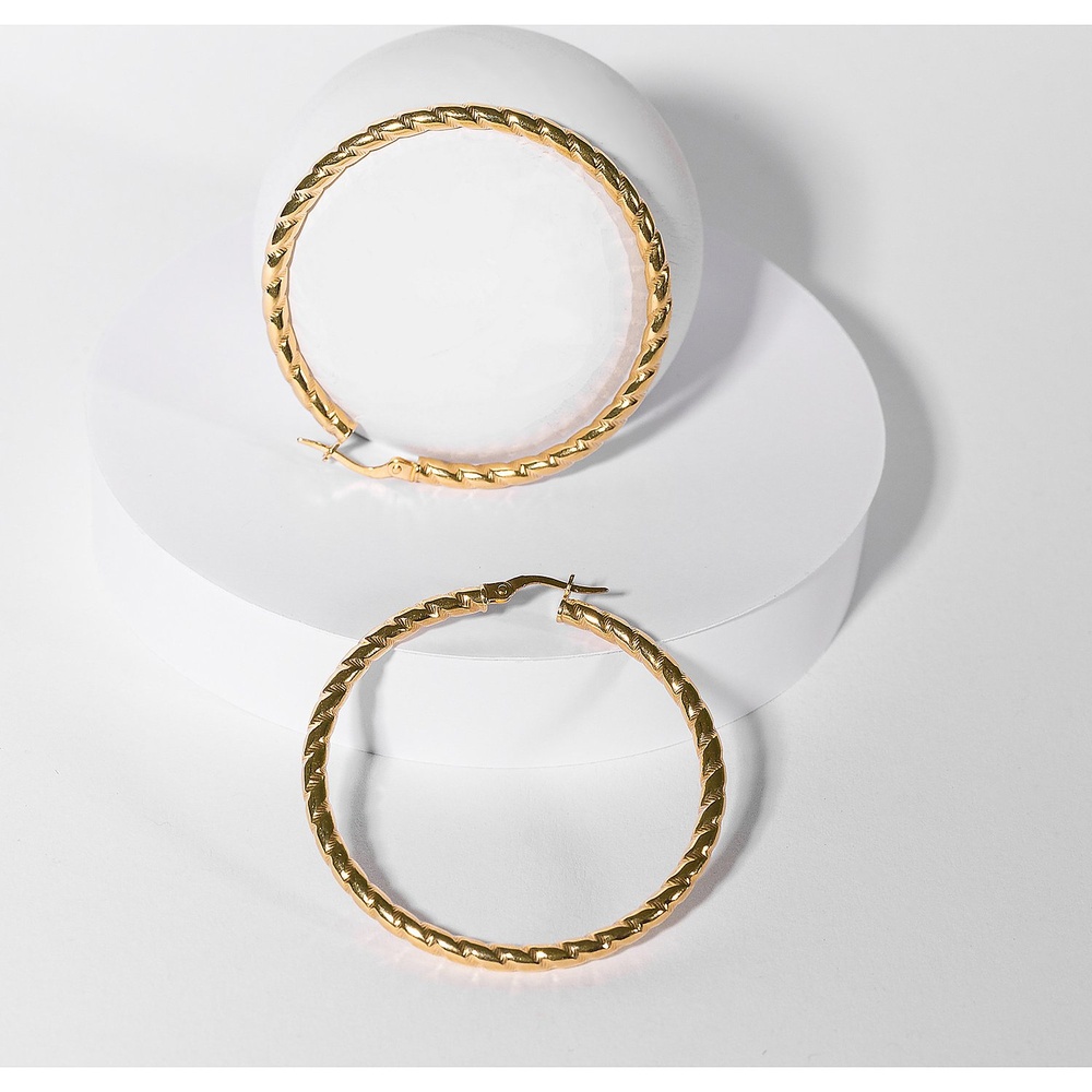 Valeria Créoles 375 Or jaune Boucles d'oreilles