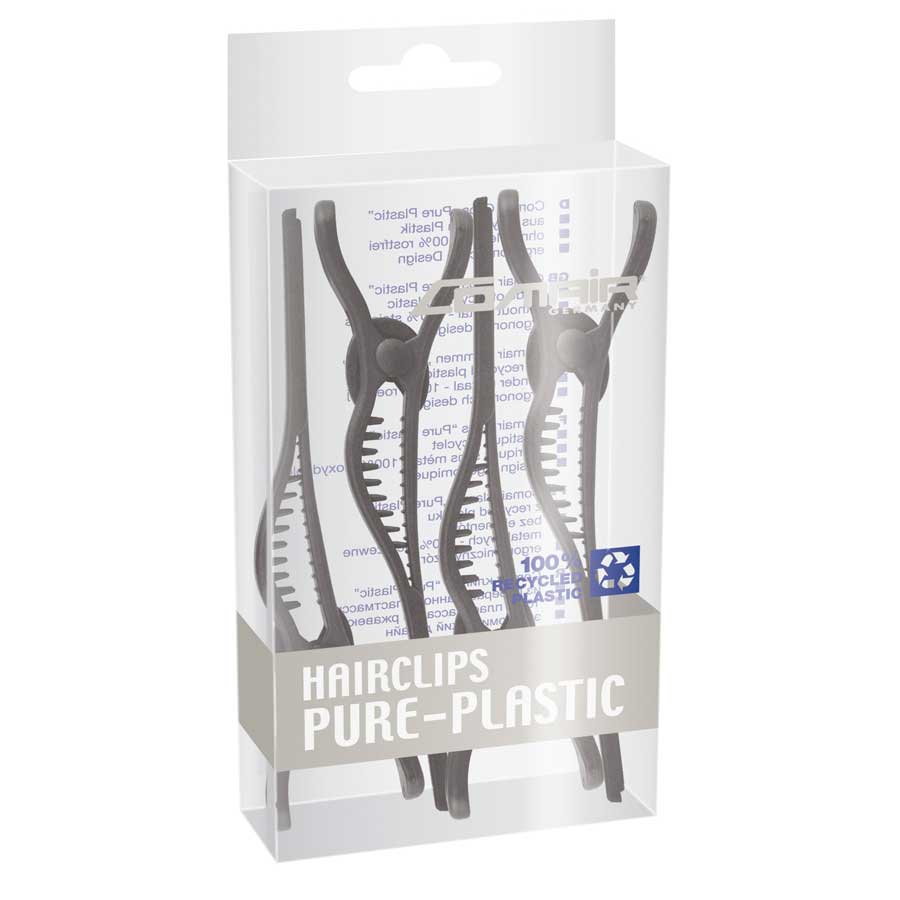 Comair Hair-Clips Pure Plastic 4er Pack