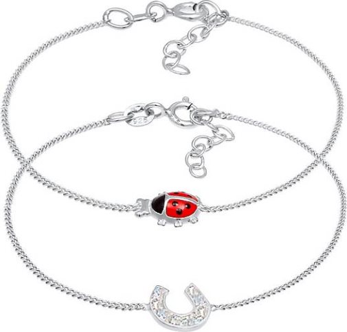 Elli Armband Kinder Marienkäfer Hufeisen 2er Set 925 Silber