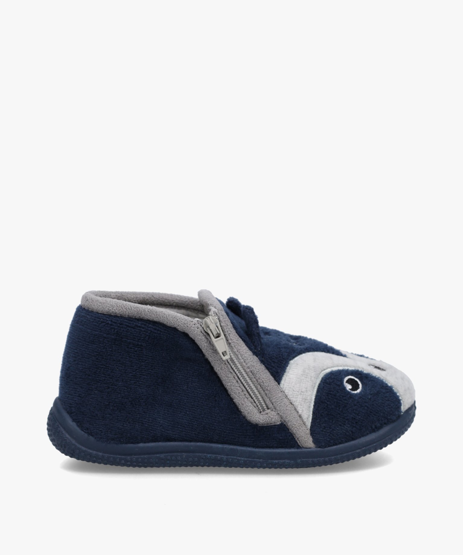 Chaussons Garçon bottillons en velours raton-laveur bleu | GEMO