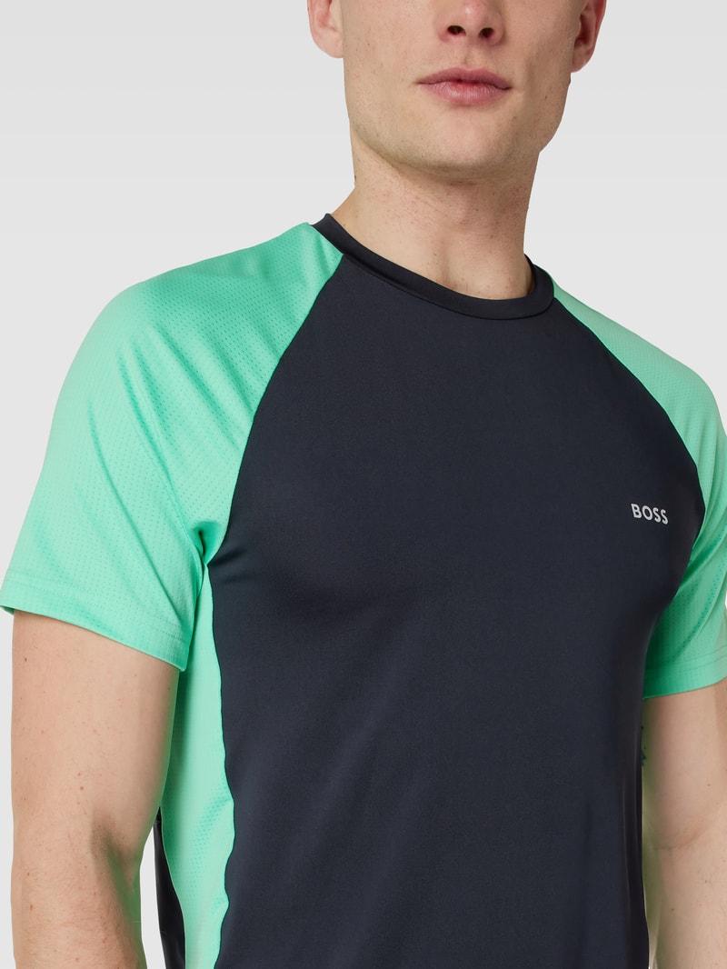 T-Shirt mit Rundhalsausschnitt Modell 'Tee Active' in marineblau