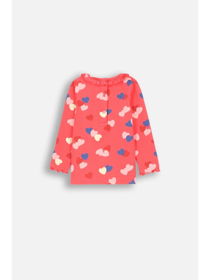 Coccodrillo Geripptes T-Shirt mit langen Ärmeln in rosa günstig kaufen