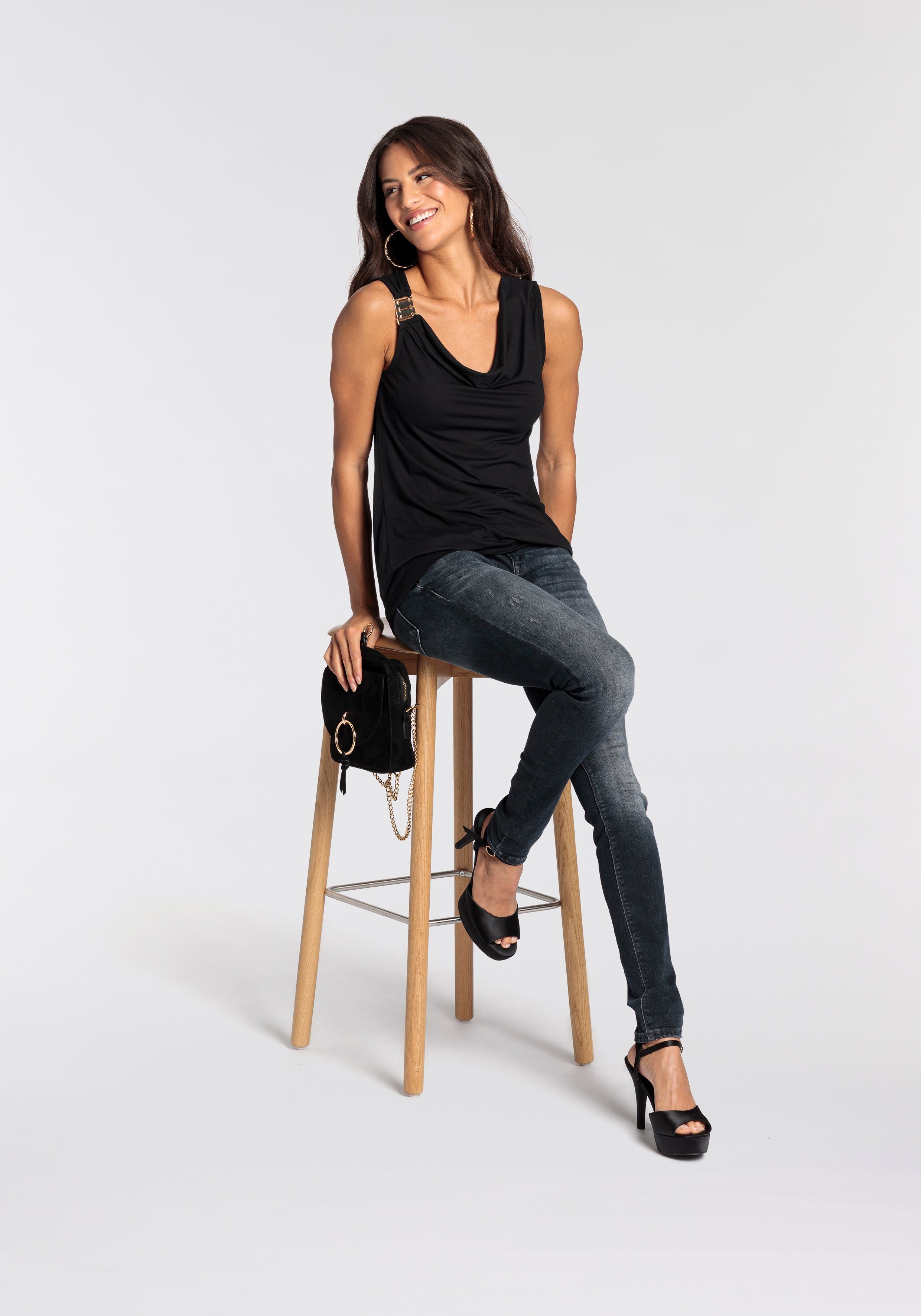 Melrose Shirttop mit goldener Schnalle - NEUE KOLLEKTION