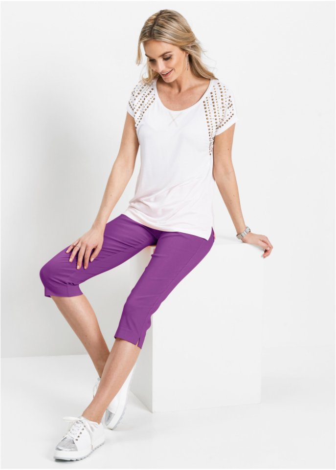 Stretchcapri mit Schlupfbund
