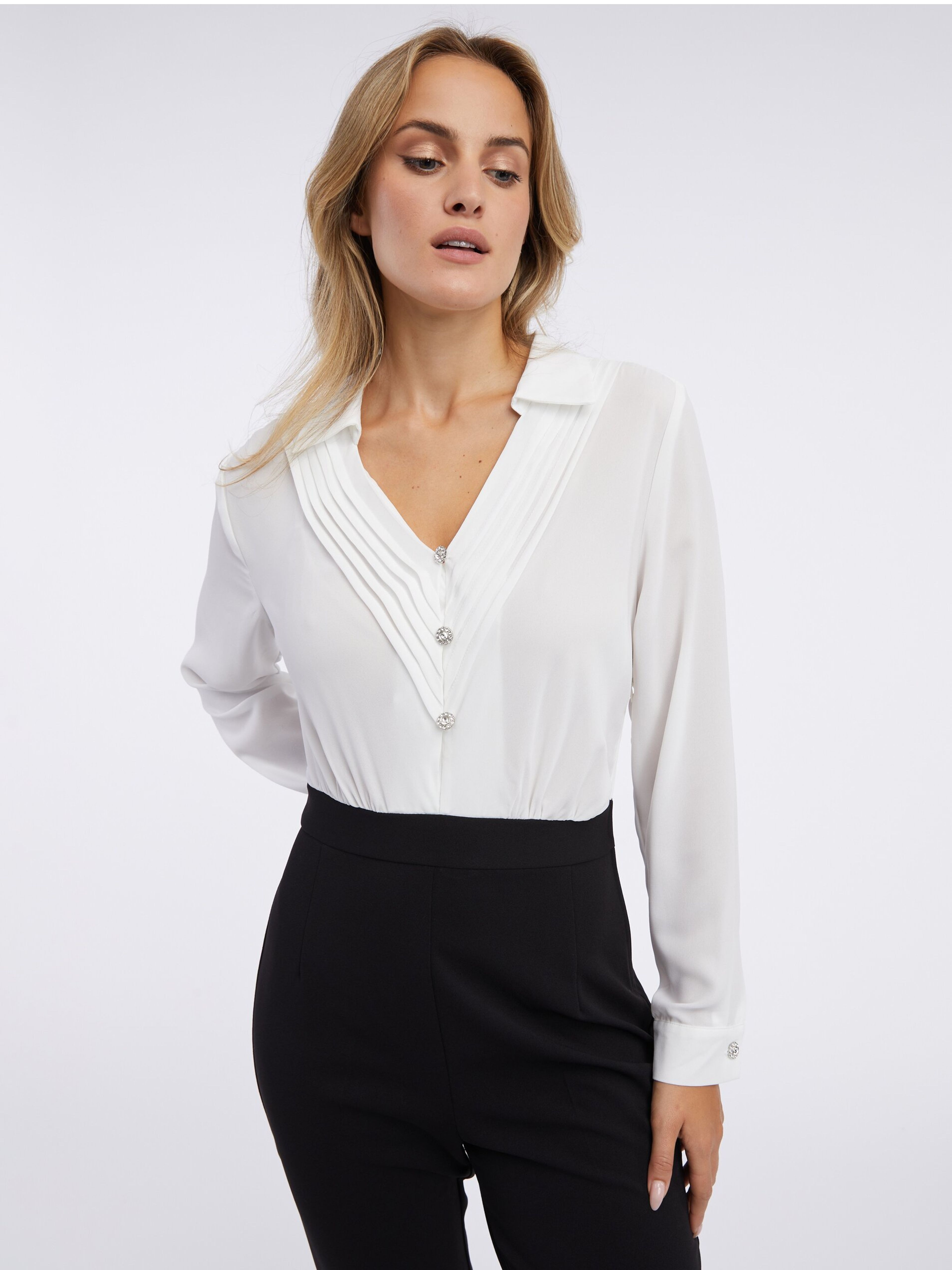 Schwarz-weißer Damen-Jumpsuit ORSAY