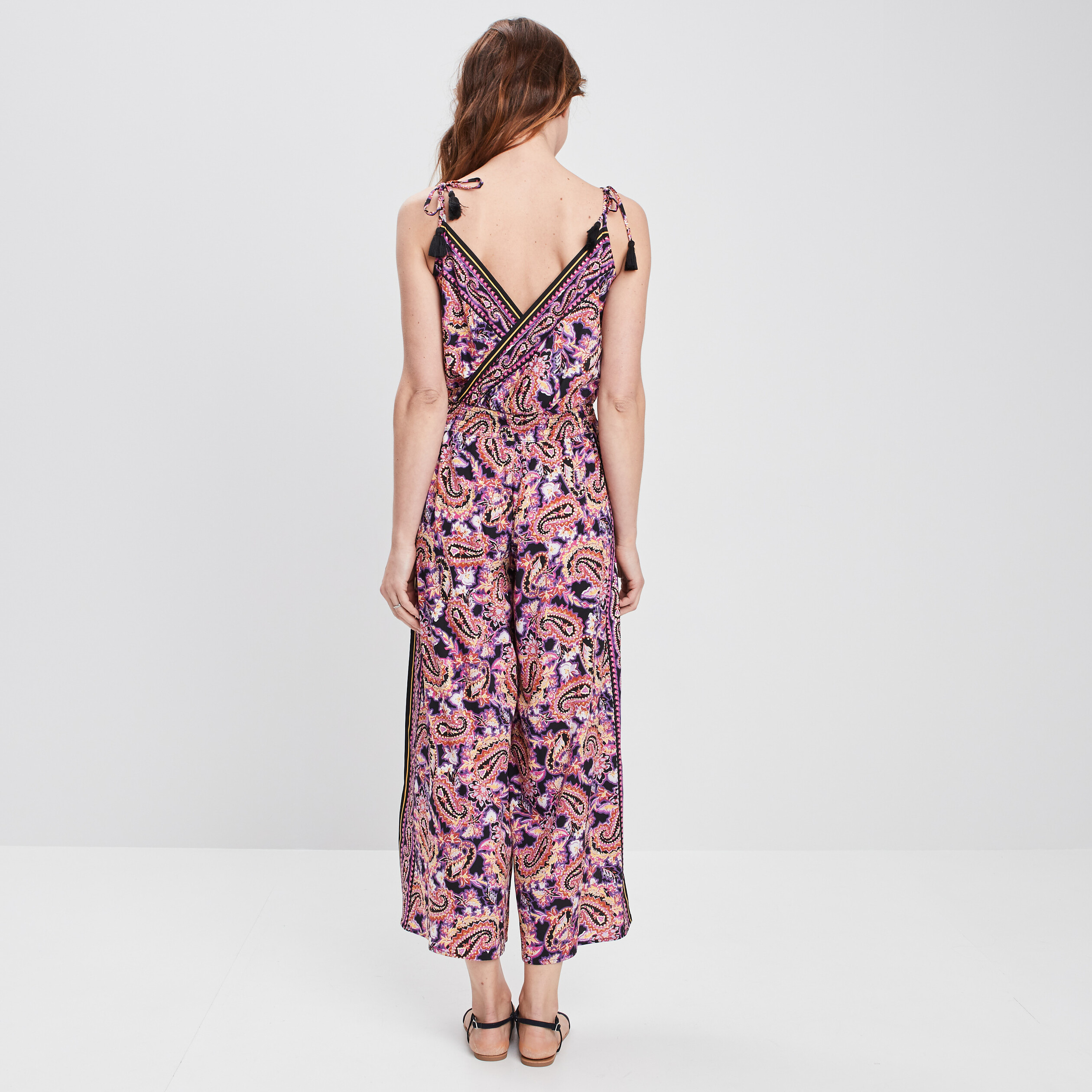 Combinaison pantalon fluide fendu violet femme | La Halle