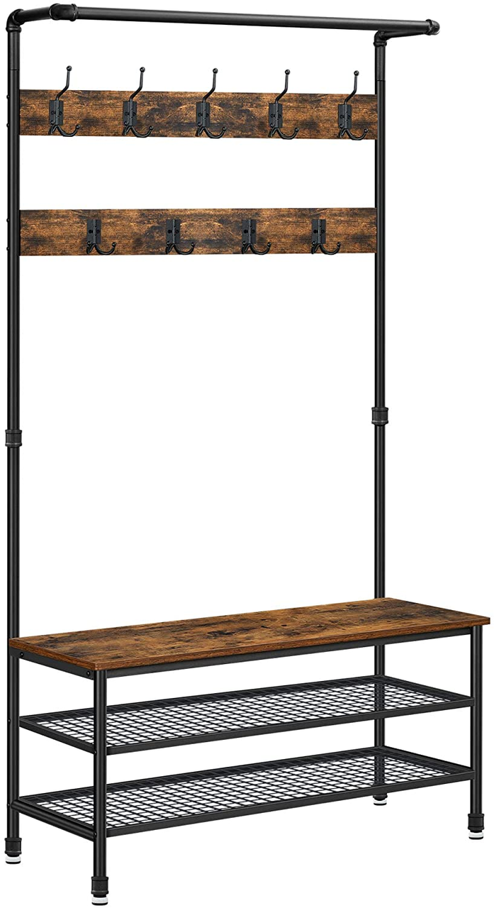 Vasagle Wäscheständer, 97x41.5x182cm, Rustikales Braun