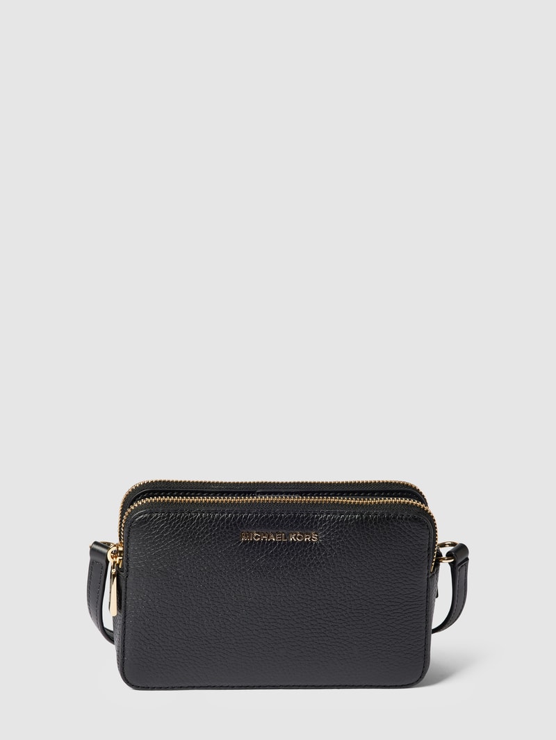 Crossbody Bag mit Label-Detail Modell 'JET SET' in schwarz
