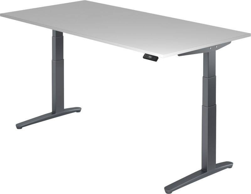 Hammerbacher Sitz-Stehschreibtisch XBHM Grau, Graphit 2.000 x 1.000 x 720 mm