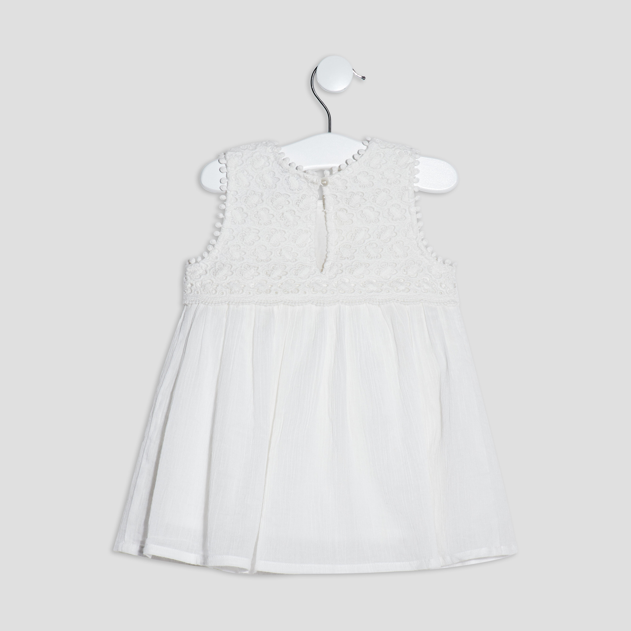 Robe évasée sans manches blanc bébé fille | La Halle